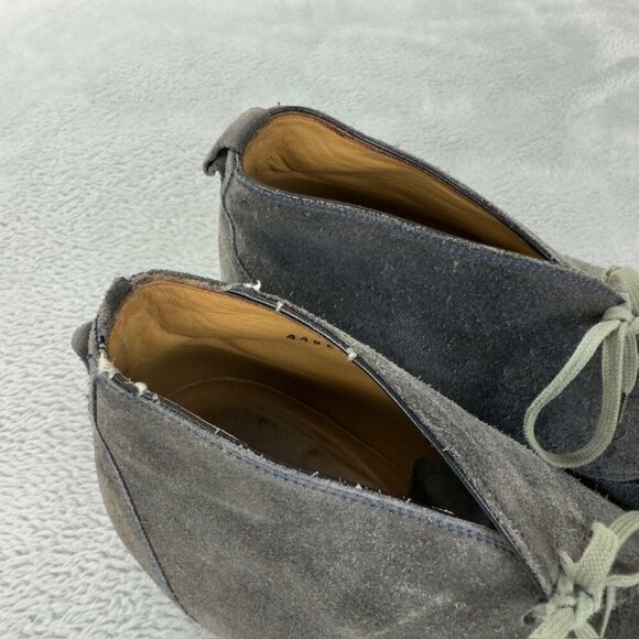 Isaia Napoli Grey Suede Leather Ankle Shoes Men’s Size 12 US Made In Italy - Picture 7 of 14